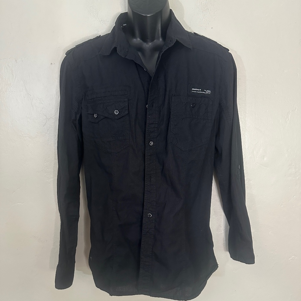 Dissident Long Sleeve Shirt Large Gently worn 100% cotton 21" armpit to armpit